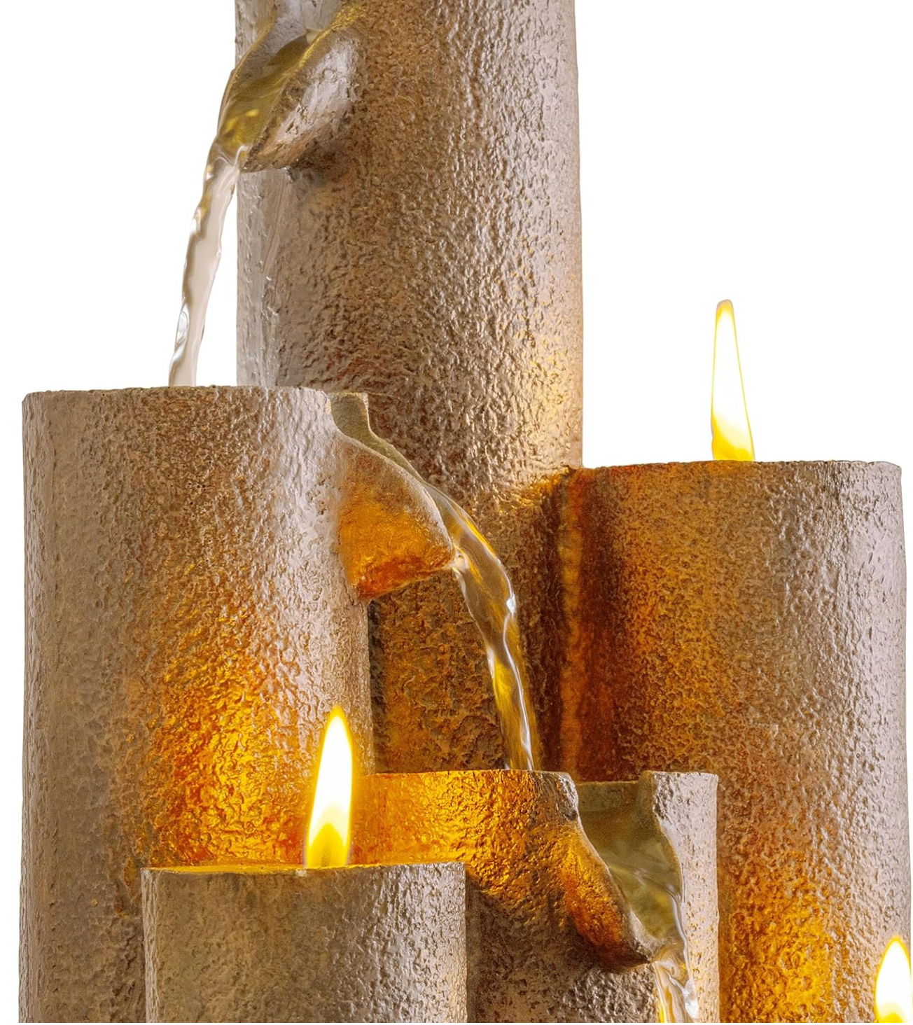 Table Top Water Fountain With Candle Holders