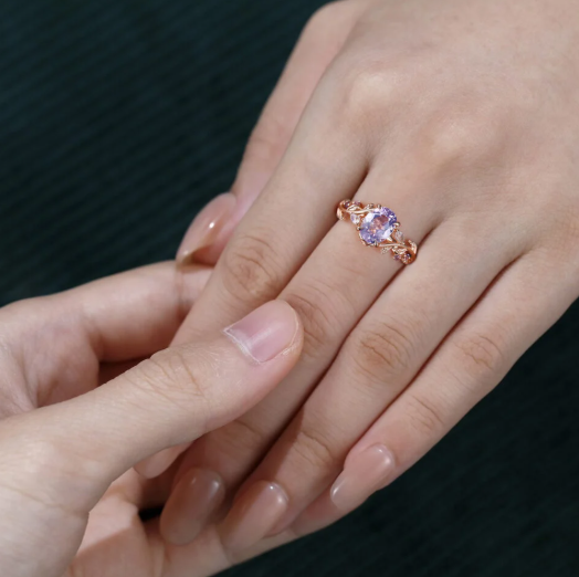 CILIFER® Soft Vibe Oval Cut Lavender Amethyst Promise Ring
