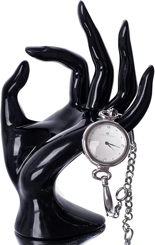 Hand Form Ring Holder Jewelry Display Organization Rack Bracelet Ring Watch Stand Support Aesthetic Y2k Room Decor (Black)