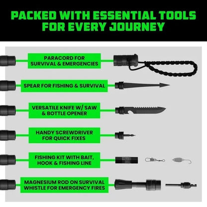 CILIFER® Tactical Hiking Stick w/ Integrated Survival Kit