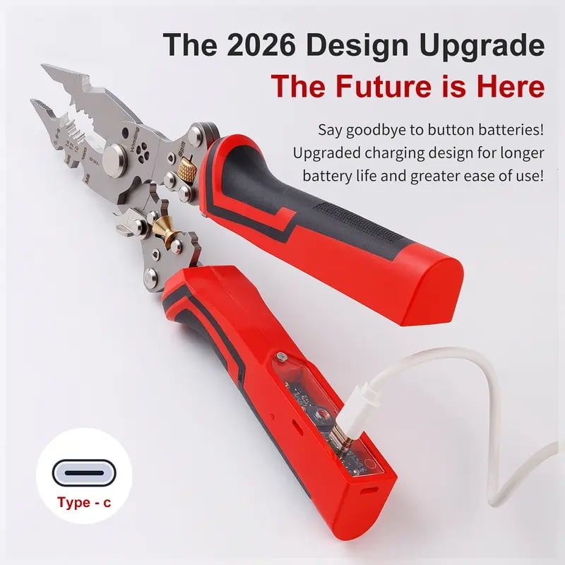 CILIFER® 16 in 1 Wire Stripper Twister for Cutting and Pulling Wires.Cable Scissors.Voltage Tester Pliers. 12V to 250V Live.Null.Hot Wire Judgment AC DC. Audible and Flashing LED Alarms