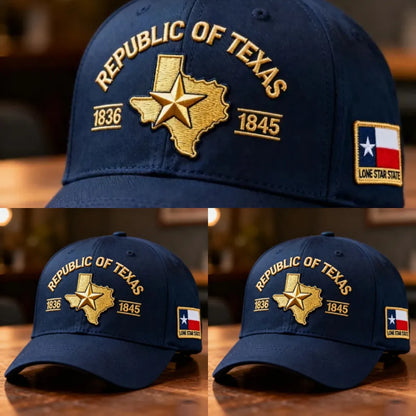 ⚡Black Friday 24H Flash Sale🎉Republic of Texas Embroidered Hat – 1836–1845 Lone Star State Heritage Cap