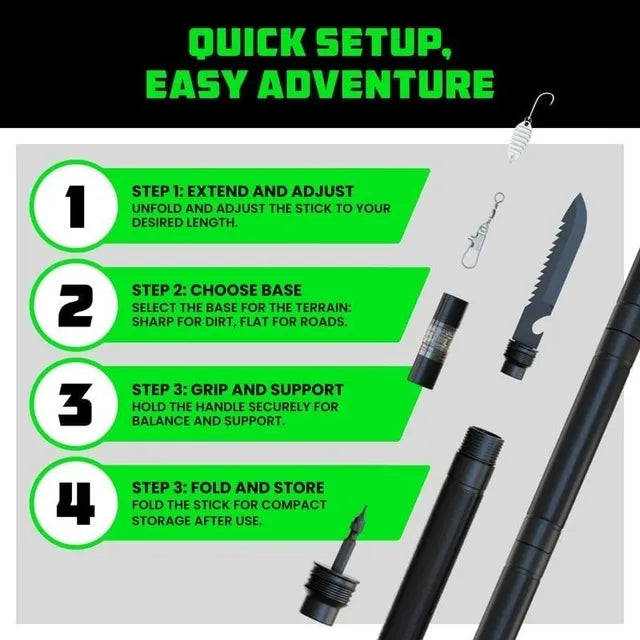CILIFER® Tactical Hiking Stick w/ Integrated Survival Kit