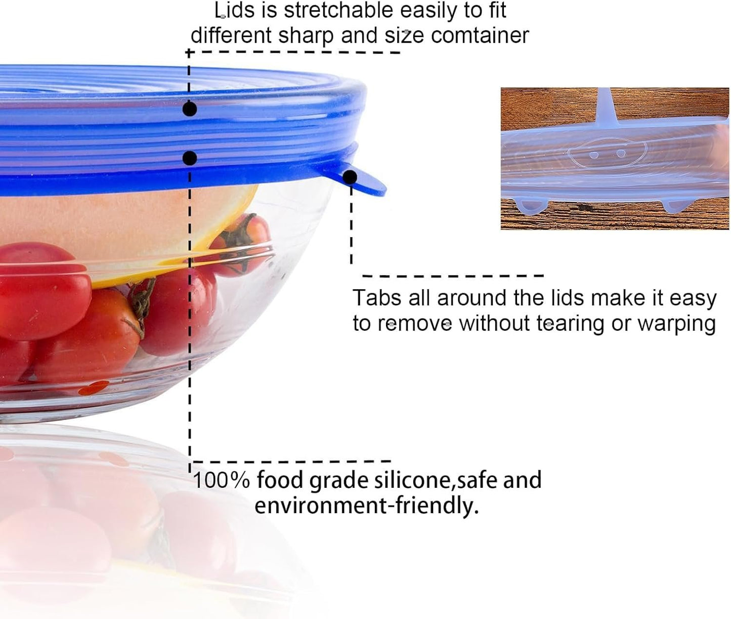 CILIFER® Silicone Cover Stretch Lids Reusable Airtight Food Wrap Covers