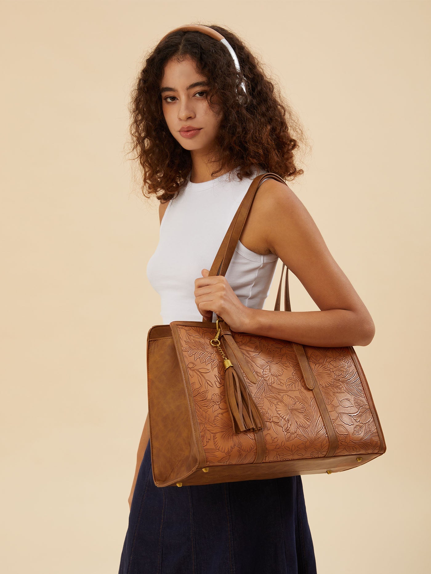 SFRCORD® 2Pcs Vintage Leather Laptop Tote, 15.6" 17.3"