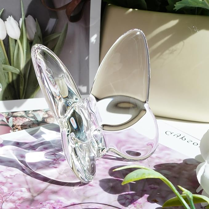 Crystal Butterfly Figurines,Flying Butterfly Figurine Decor Crystal Cut Glass Butterfly Ornament Statue Animal Collectible Home Ornament Decor Transparent