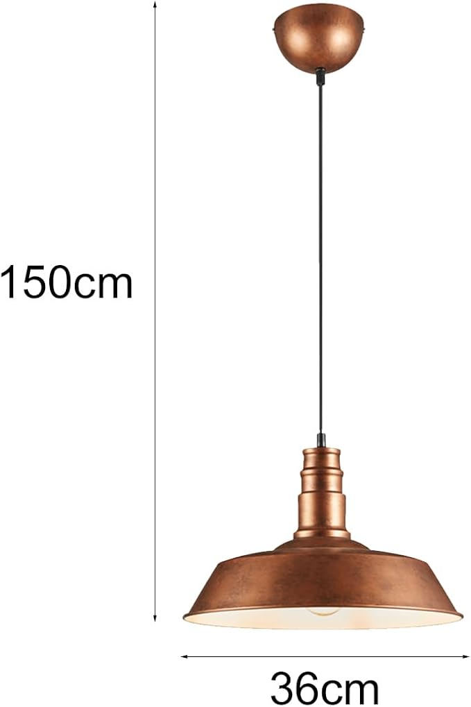 Reality Leuchten Will R30421062 Pendant Light Metal Antique Copper Coloured Excl. 1x E27