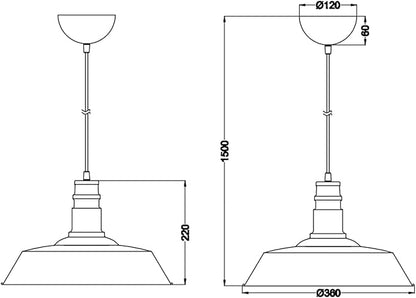 Reality Leuchten Will R30421062 Pendant Light Metal Antique Copper Coloured Excl. 1x E27
