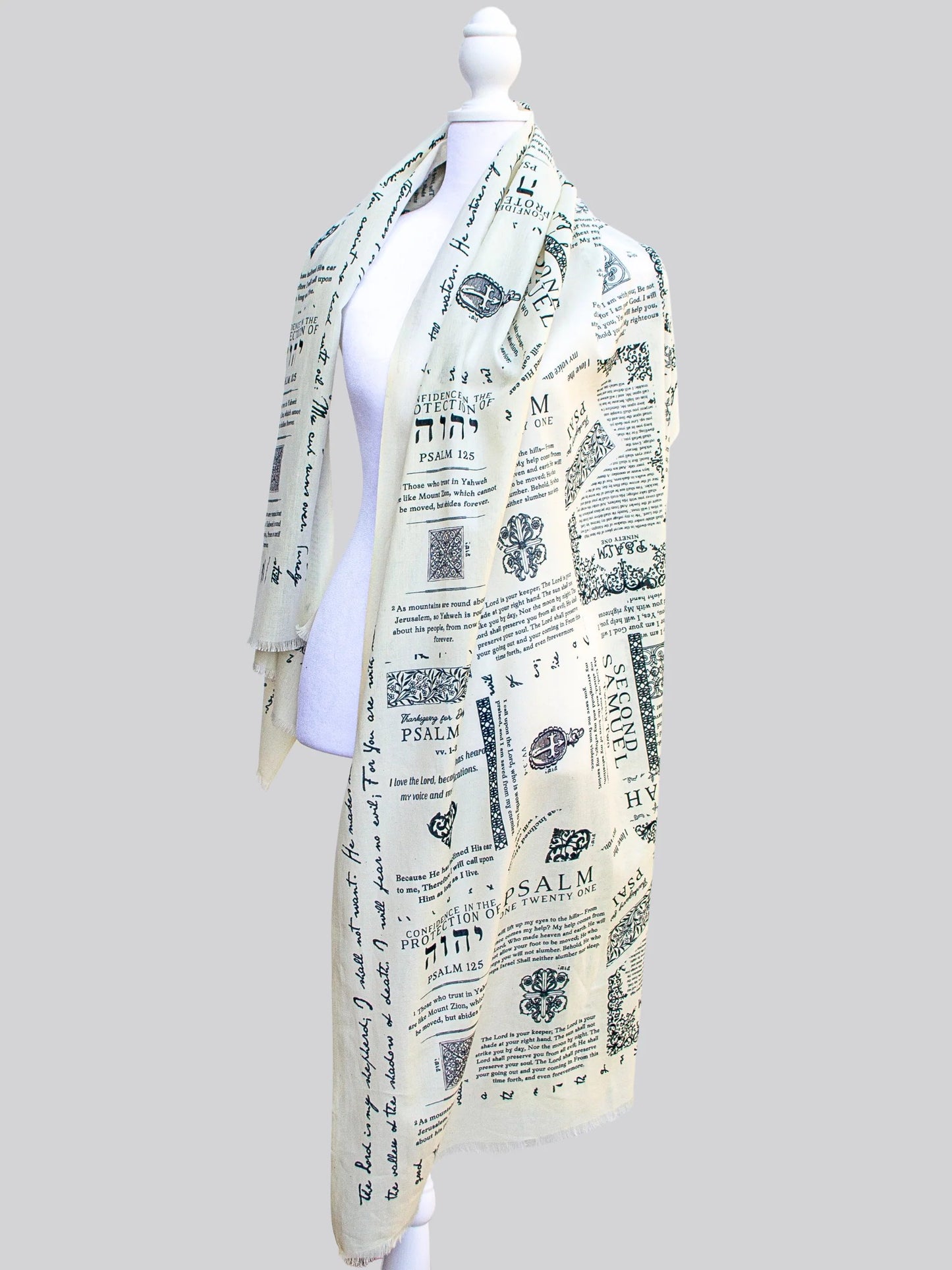 SFRCORD® ✝️Handcrafted Christian Prayer Shawl: Protection Bible Verse Scarf. Yeshua Scripture Wrap🙏