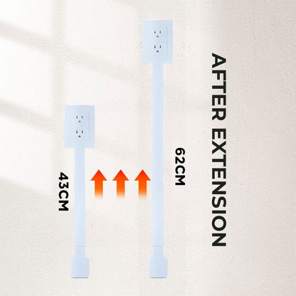 CILIFER® 🔥Outlet Electrical Outlet Extender & 2 AC Outlets Extendable 43-62cm Rotatable 180° for Couches Desks Nightstands