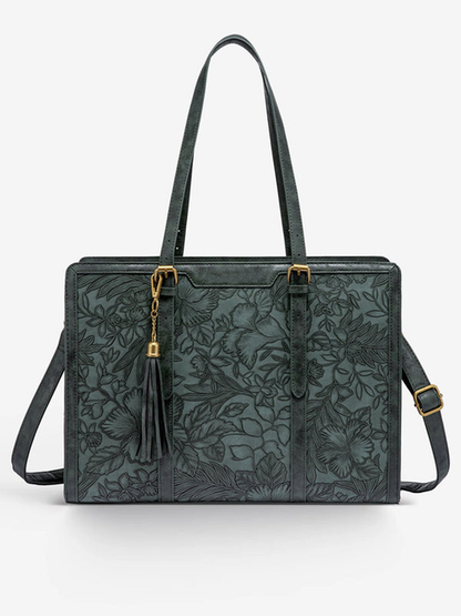 SFRCORD® 2Pcs Vintage Leather Laptop Tote, 15.6" 17.3"