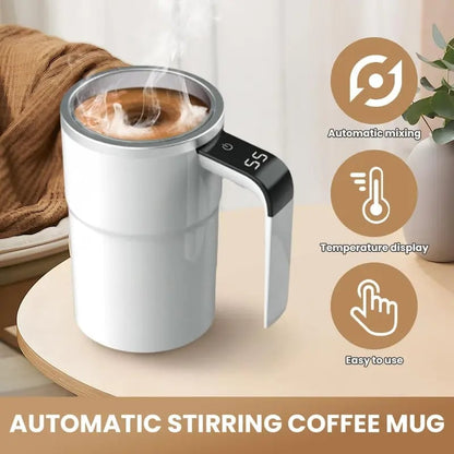 CILIFER® Electric coffee mug with a built-in LCD thermometer. perfect for brewing coffee. milk. cocoa. etc.