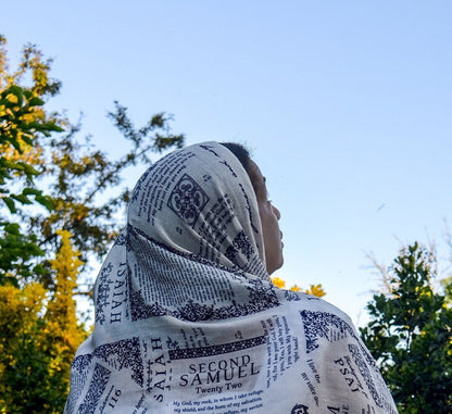 SFRCORD® ✝️Handcrafted Christian Prayer Shawl: Protection Bible Verse Scarf. Yeshua Scripture Wrap🙏