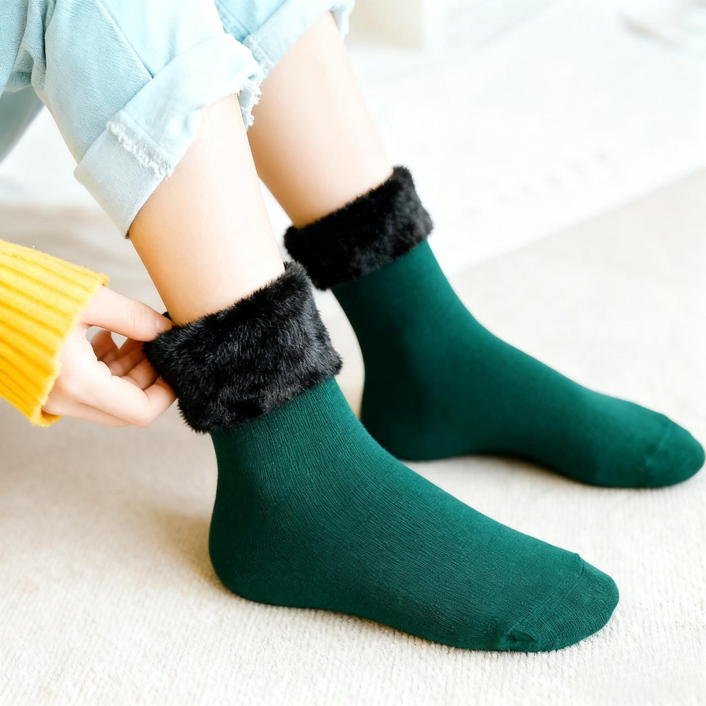 SFRCORD® 5 pairs of thick fleece-lined. warm.  snow socks