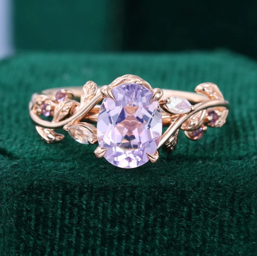 CILIFER® Soft Vibe Oval Cut Lavender Amethyst Promise Ring