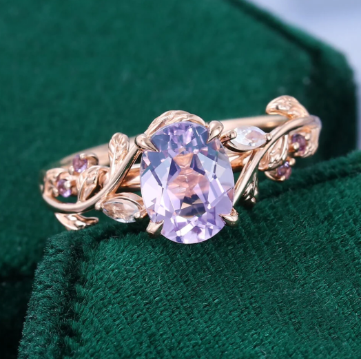 CILIFER® Soft Vibe Oval Cut Lavender Amethyst Promise Ring