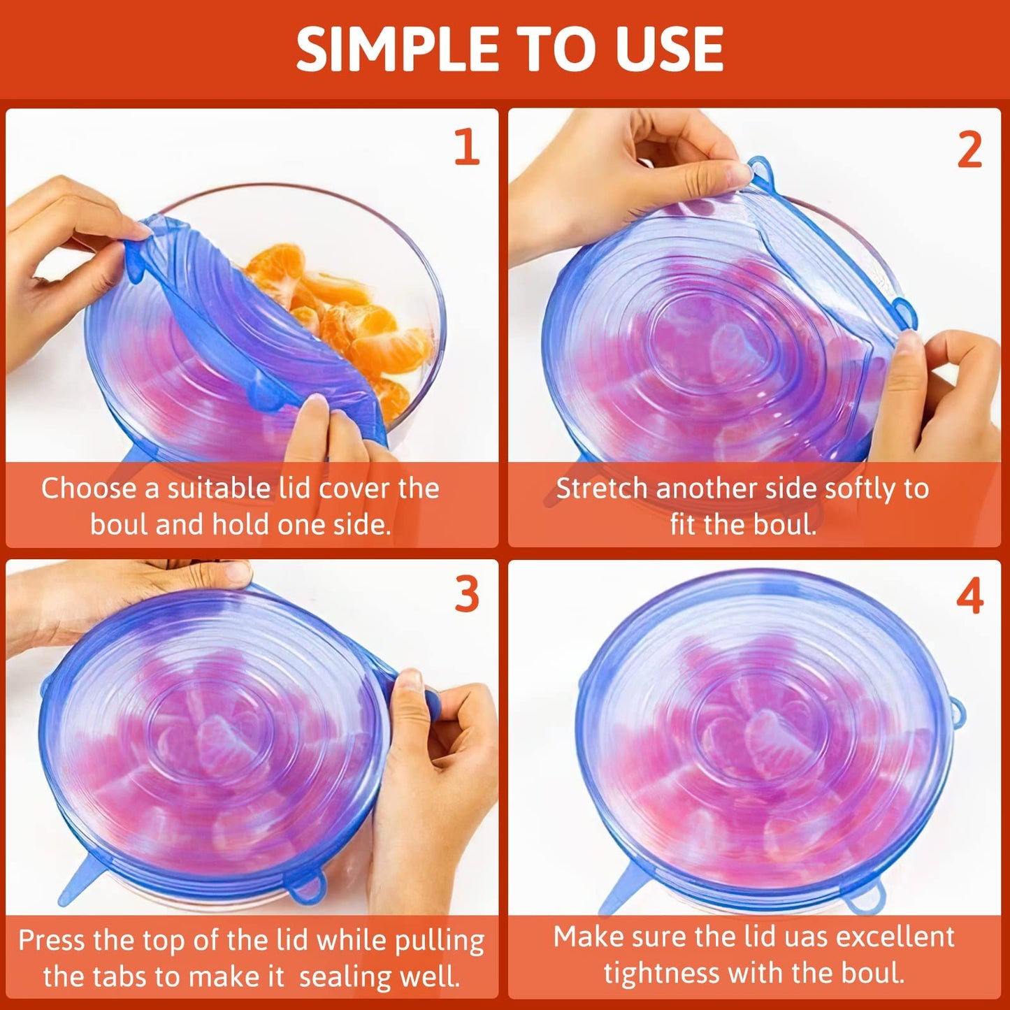 CILIFER® Silicone Cover Stretch Lids Reusable Airtight Food Wrap Covers