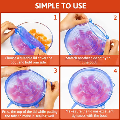 CILIFER® Silicone Cover Stretch Lids Reusable Airtight Food Wrap Covers