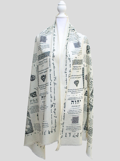 SFRCORD® ✝️Handcrafted Christian Prayer Shawl: Protection Bible Verse Scarf. Yeshua Scripture Wrap🙏