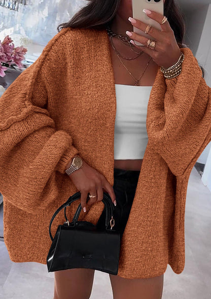 SFRCORD® Womens Oversized Cardigan Sweaters Fall Long Lantern Sleeve Knit Open Front Lightweight Sweater