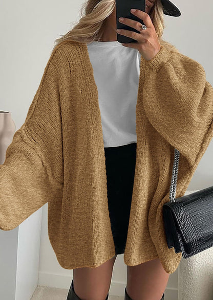 SFRCORD® Womens Oversized Cardigan Sweaters Fall Long Lantern Sleeve Knit Open Front Lightweight Sweater