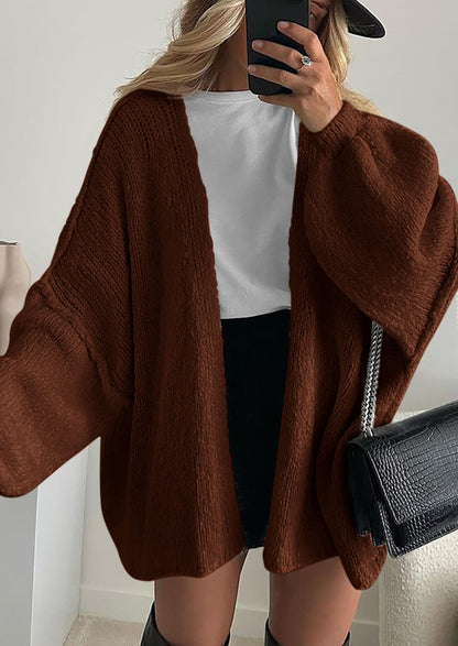 SFRCORD® Womens Oversized Cardigan Sweaters Fall Long Lantern Sleeve Knit Open Front Lightweight Sweater