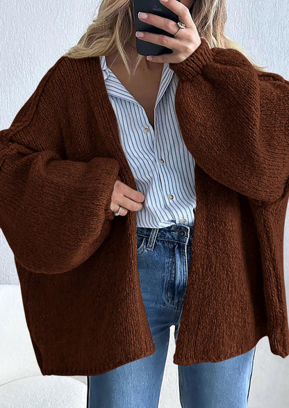 SFRCORD® Womens Oversized Cardigan Sweaters Fall Long Lantern Sleeve Knit Open Front Lightweight Sweater