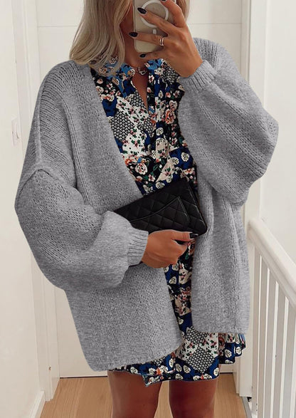 SFRCORD® Womens Oversized Cardigan Sweaters Fall Long Lantern Sleeve Knit Open Front Lightweight Sweater