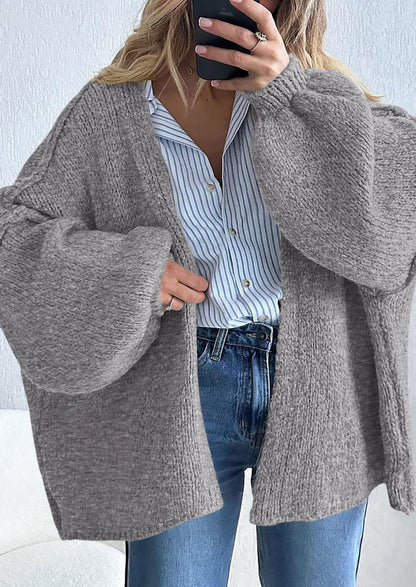 SFRCORD® Womens Oversized Cardigan Sweaters Fall Long Lantern Sleeve Knit Open Front Lightweight Sweater