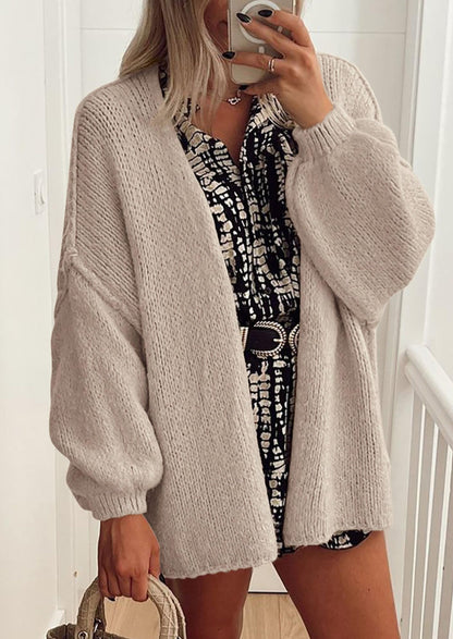 SFRCORD® Womens Oversized Cardigan Sweaters Fall Long Lantern Sleeve Knit Open Front Lightweight Sweater