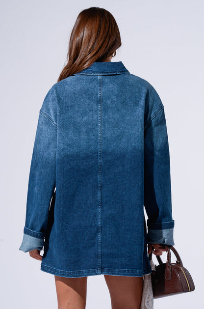 SFRCORD® COOL GIRL OVERSIZED DENIM SHIRT DRESS