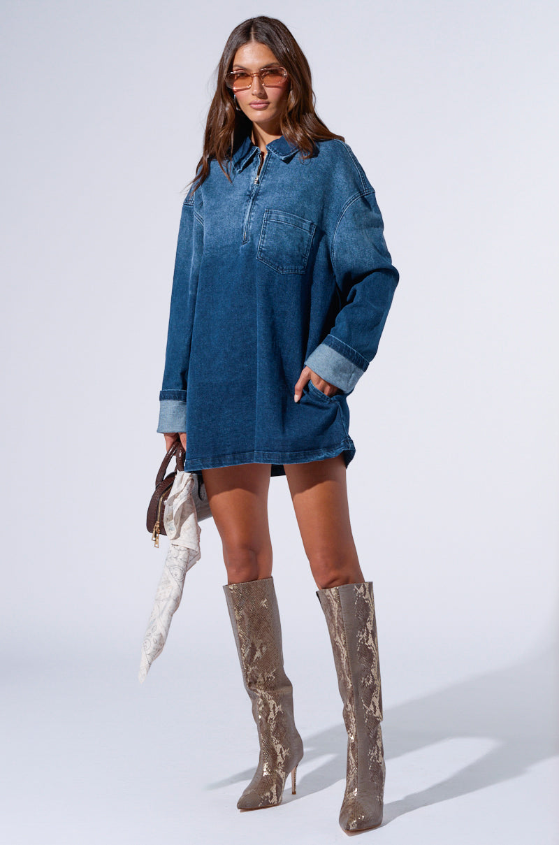 SFRCORD® COOL GIRL OVERSIZED DENIM SHIRT DRESS