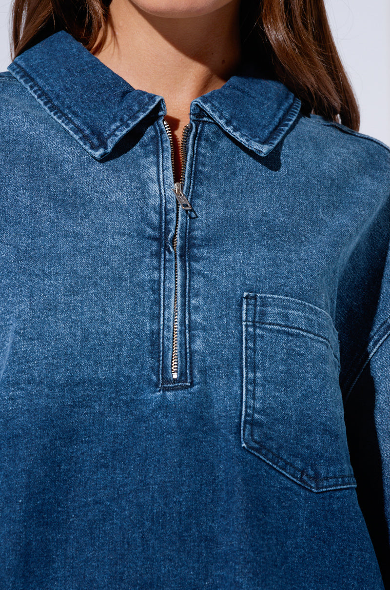 SFRCORD® COOL GIRL OVERSIZED DENIM SHIRT DRESS