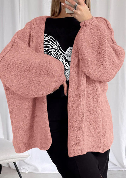 SFRCORD® Womens Oversized Cardigan Sweaters Fall Long Lantern Sleeve Knit Open Front Lightweight Sweater