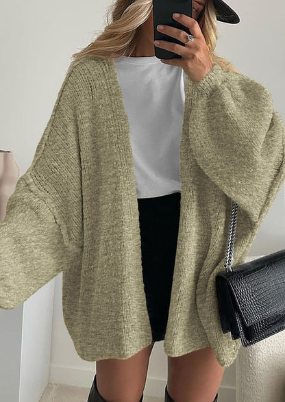 SFRCORD® Womens Oversized Cardigan Sweaters Fall Long Lantern Sleeve Knit Open Front Lightweight Sweater