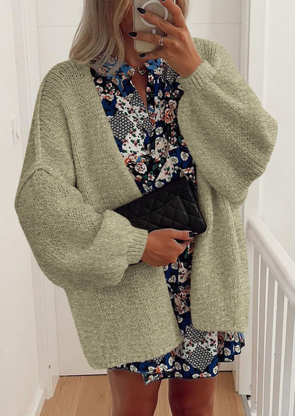 SFRCORD® Womens Oversized Cardigan Sweaters Fall Long Lantern Sleeve Knit Open Front Lightweight Sweater
