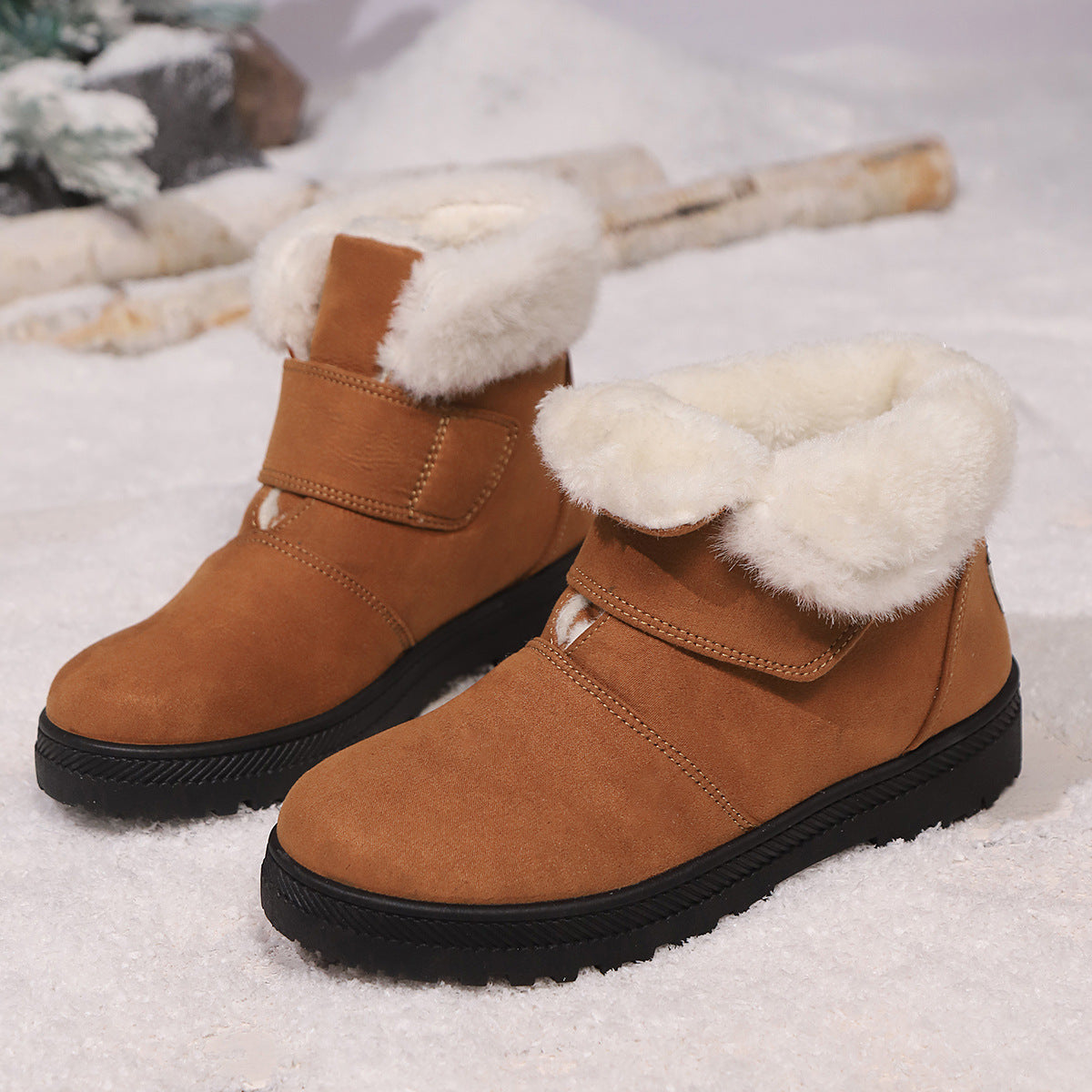 SFRCORD® Women's Winter Slip-On Low Heel Non-Slip TPU Sole Snow Boots