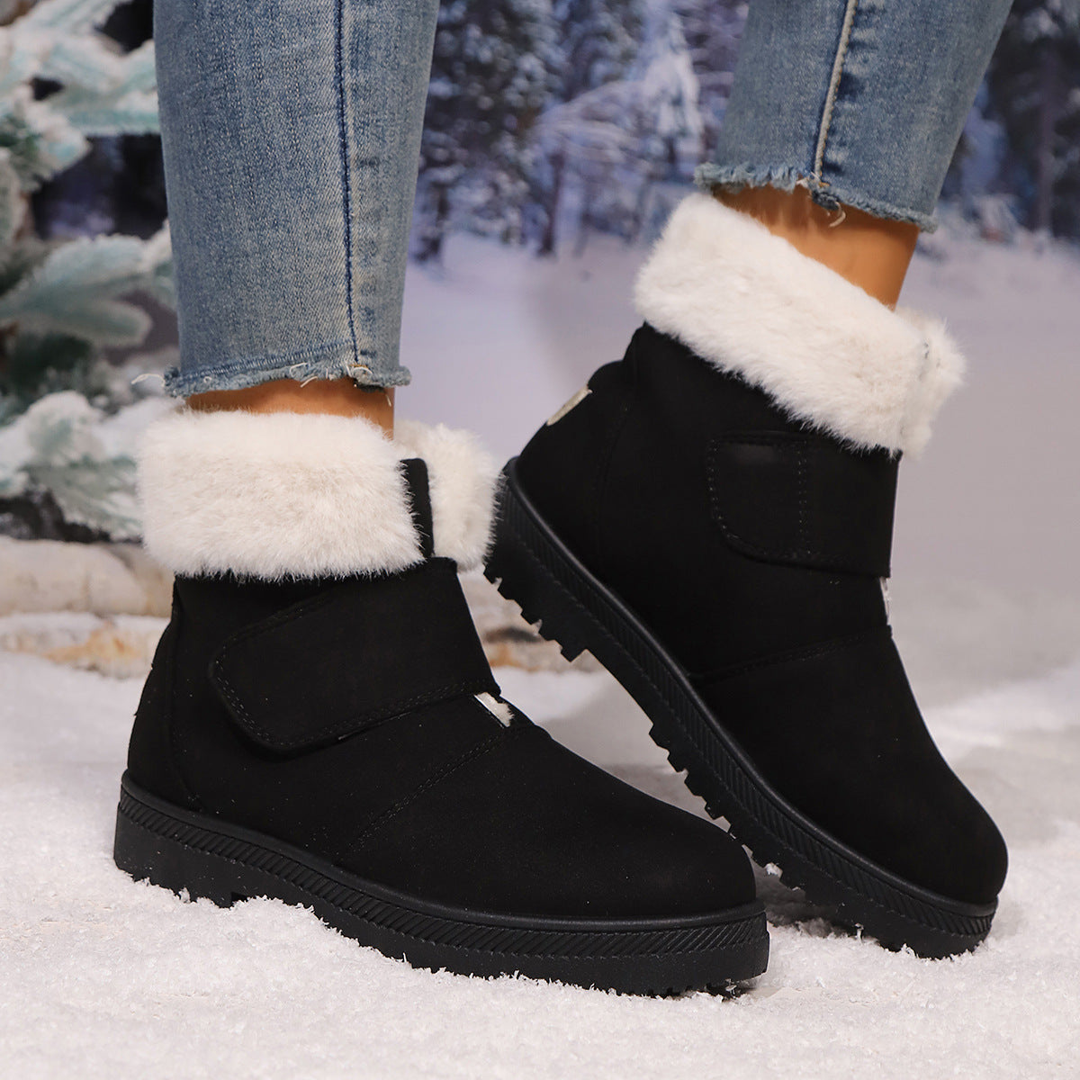 SFRCORD® Women's Winter Slip-On Low Heel Non-Slip TPU Sole Snow Boots