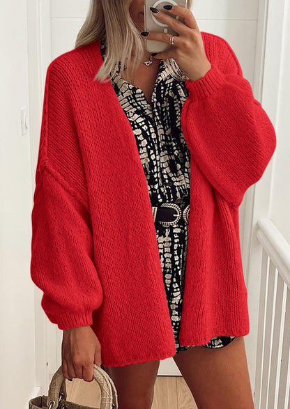 SFRCORD® Womens Oversized Cardigan Sweaters Fall Long Lantern Sleeve Knit Open Front Lightweight Sweater