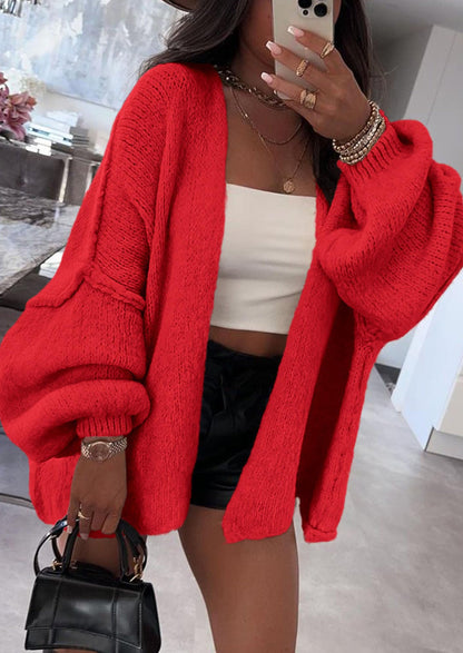 SFRCORD® Womens Oversized Cardigan Sweaters Fall Long Lantern Sleeve Knit Open Front Lightweight Sweater