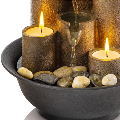 Table Top Water Fountain With Candle Holders