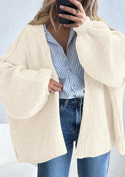 SFRCORD® Womens Oversized Cardigan Sweaters Fall Long Lantern Sleeve Knit Open Front Lightweight Sweater