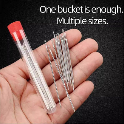 CILIFER® 34PCS Big Eye Steel Needles Set - Long & Thin Handmade Quilting & Sewing Needles Kit for DIY Sewing Projects