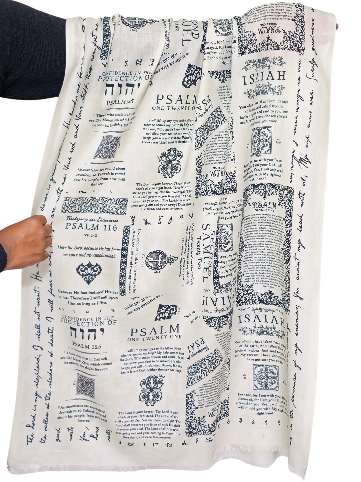 SFRCORD® ✝️Handcrafted Christian Prayer Shawl: Protection Bible Verse Scarf. Yeshua Scripture Wrap🙏