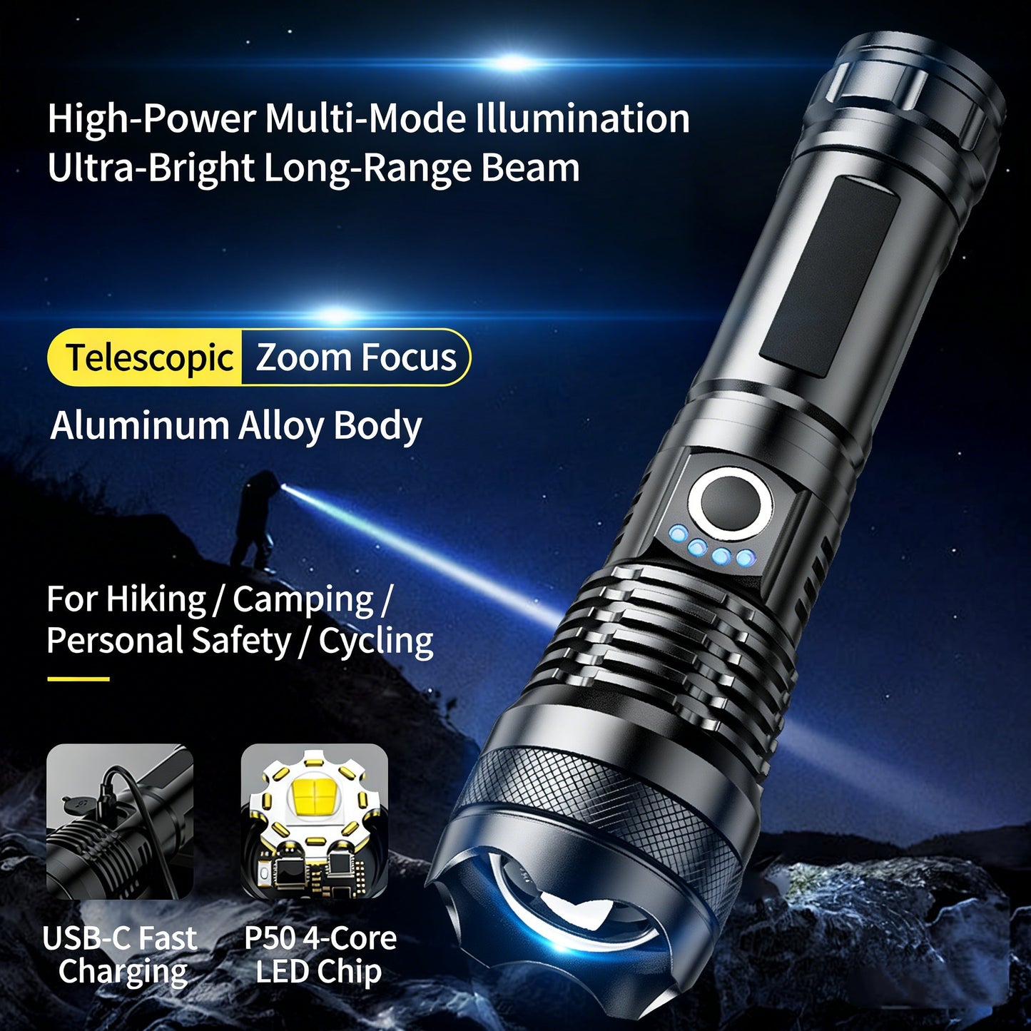 CILIFER® ✨Rechargeable LED Flashlight - High Lumen. Waterproof. Ultra Bright Flashlight for Emergencies