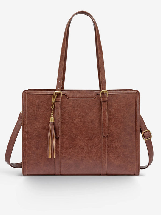 SFRCORD® 2Pcs Vintage Leather Laptop Tote, 15.6" 17.3"
