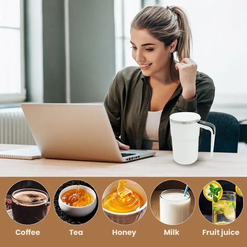 CILIFER® Electric coffee mug with a built-in LCD thermometer. perfect for brewing coffee. milk. cocoa. etc.